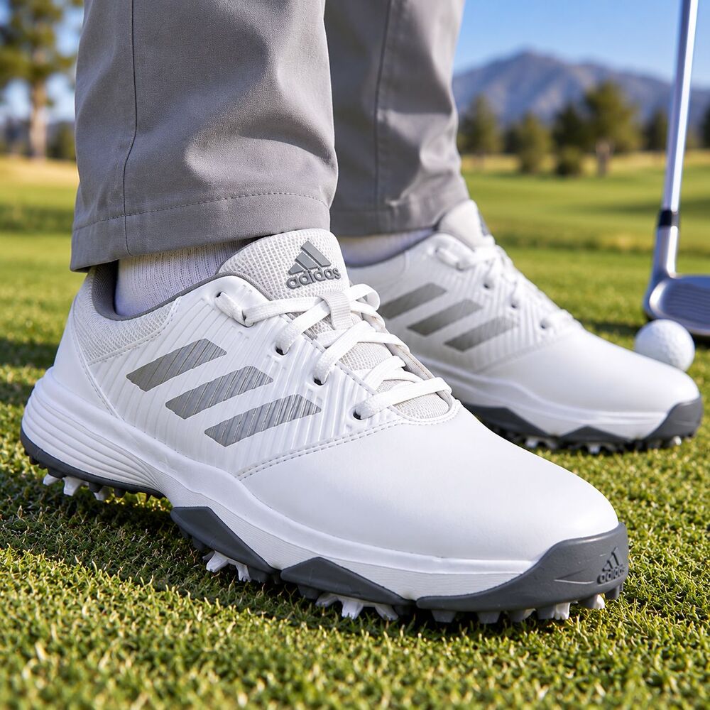 Adidas Shoes Mens Size 5.5 White Bounce Spiked Golf Cleats Sneakers